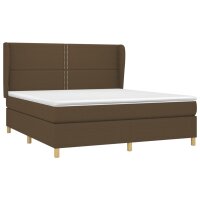 vidaXL Boxspringbett mit Matratze Dunkelbraun 180x200 cm Stoff