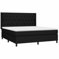 vidaXL Boxspringbett mit Matratze Schwarz 160x200 cm Stoff