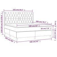 vidaXL Boxspringbett mit Matratze Schwarz 160x200 cm Stoff