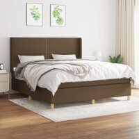 vidaXL Boxspringbett mit Matratze Dunkelbraun 180x200 cm Stoff