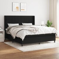 vidaXL Boxspringbett mit Matratze Schwarz 160x200 cm Stoff