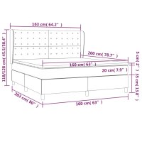 vidaXL Boxspringbett mit Matratze Schwarz 160x200 cm Stoff