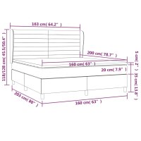 vidaXL Boxspringbett mit Matratze Schwarz 160x200 cm Stoff