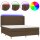 vidaXL Boxspringbett mit Matratze &amp; LED Dunkelbraun 180x200 cm Stoff