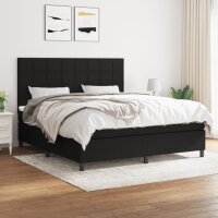 vidaXL Boxspringbett mit Matratze Schwarz 160x200 cm Stoff