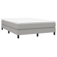 vidaXL Boxspringbett mit Matratze Hellgrau 160x200 cm Stoff