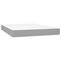 vidaXL Boxspringbett mit Matratze Hellgrau 160x200 cm Stoff