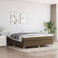 vidaXL Boxspringbett mit Matratze Dunkelbraun 180x200 cm Stoff