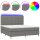 vidaXL Boxspringbett mit Matratze &amp; LED Dunkelgrau 160x200 cm Stoff