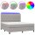 vidaXL Boxspringbett mit Matratze &amp; LED Hellgrau 180x200 cm Stoff