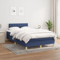 vidaXL Boxspringbett mit Matratze Blau 120x200 cm Stoff