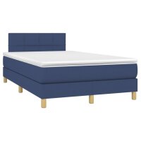 vidaXL Boxspringbett mit Matratze Blau 120x200 cm Stoff