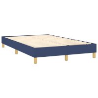 vidaXL Boxspringbett mit Matratze Blau 120x200 cm Stoff