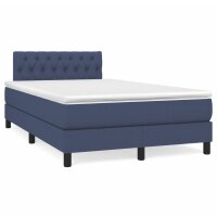 vidaXL Boxspringbett mit Matratze Blau 120x200 cm Stoff