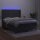 vidaXL Boxspringbett mit Matratze &amp; LED Dunkelgrau 140x200 cm Samt