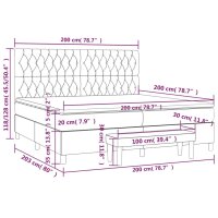 vidaXL Boxspringbett mit Matratze Schwarz 200x200 cm Stoff