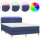 vidaXL Boxspringbett mit Matratze &amp; LED Blau 140x200 cm Stoff