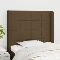 WOWONA Kopfteil mit Ohren Dunkelbraun 93x16x118/128 cm Stoff