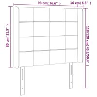 WOWONA Kopfteil mit Ohren Dunkelbraun 93x16x118/128 cm Stoff