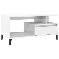 vidaXL Couchtisch Hochglanz-Weiß 90x49x45 cm...