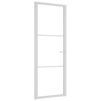 vidaXL Innent&uuml;r 76x201,5 cm Wei&szlig; ESG-Glas und Aluminium