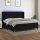 vidaXL Boxspringbett mit Matratze &amp; LED Schwarz 200x200 cm Stoff