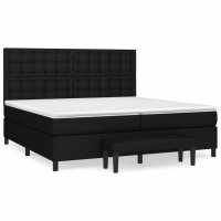 vidaXL Boxspringbett mit Matratze Schwarz 200x200 cm Stoff