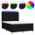 vidaXL Boxspringbett mit Matratze &amp; LED Schwarz 140x200 cm Stoff