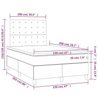 vidaXL Boxspringbett mit Matratze &amp; LED Schwarz 120x200 cm Stoff