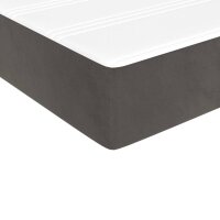 vidaXL Boxspringbett mit Matratze Dunkelgrau 90x190 cm Samt