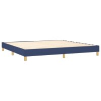 vidaXL Boxspringbett mit Matratze &amp; LED Blau 200x200 cm Stoff