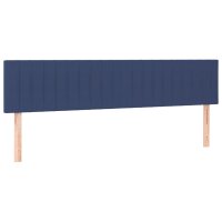 vidaXL Boxspringbett mit Matratze &amp; LED Blau 200x200 cm Stoff