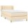 vidaXL Boxspringbett mit Matratze Creme 80x200 cm Stoff