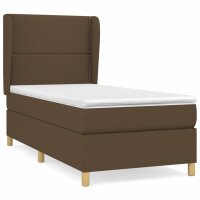 vidaXL Boxspringbett mit Matratze Dunkelbraun 90x190 cm Stoff