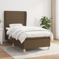 vidaXL Boxspringbett mit Matratze Dunkelbraun 90x190 cm Stoff