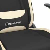 vidaXL Gaming-Stuhl mit Fu&szlig;st&uuml;tze Schwarz und Creme Stoff