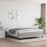 vidaXL Boxspringbett Hellgrau 160x200 cm Stoff