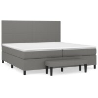 vidaXL Boxspringbett mit Matratze Dunkelgrau 200x200 cm Stoff