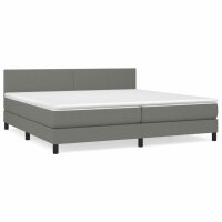 vidaXL Boxspringbett mit Matratze Dunkelgrau 200x200 cm Stoff