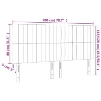 vidaXL LED Kopfteil Creme 200x5x118/128 cm Stoff