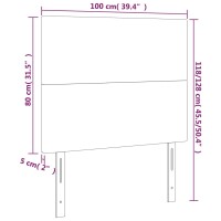 vidaXL LED Kopfteil Dunkelgrau 100x5x118/128 cm Stoff