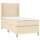 vidaXL Boxspringbett mit Matratze &amp; LED Creme 100x200 cm Stoff