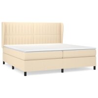 vidaXL Boxspringbett mit Matratze Creme 200x200 cm Stoff