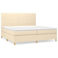 vidaXL Boxspringbett mit Matratze Creme 200x200 cm Stoff