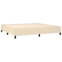 vidaXL Boxspringbett mit Matratze Creme 200x200 cm Stoff