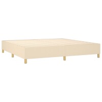 vidaXL Boxspringbett mit Matratze &amp; LED Creme 200x200 cm Stoff