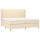 vidaXL Boxspringbett mit Matratze &amp; LED Creme 200x200 cm Stoff