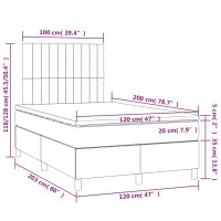 vidaXL Boxspringbett mit Matratze Creme 120x200 cm Stoff