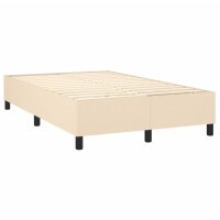 vidaXL Boxspringbett mit Matratze &amp; LED Creme 120x200 cm Stoff