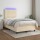 vidaXL Boxspringbett mit Matratze &amp; LED Creme 120x200 cm Stoff